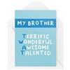 Tongue in Peach Funny Brother Cards | Tw* t Card | For Him Siblings Brother's Birthday Graduation Passed Test Proud Sister Banter Joke Novità Giurare | CBH636