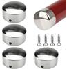 Lechengjia Tappi di estremità del corrimano, ultra-sottile 0.4mm, per 45mm Handrail Round Handrail End Cap (2 paia), con 4 viti in acciaio inossidabile
