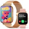 FMK Smartwatch Donna con Chiamate Orologio Intelligente Android iOS Promemoria Messaggi Fitness Tracker 1.7 HD Touchscreen IP68 Impermeabile Orologio Sportivo con Cardiofrequenzimetro, Controllo Musica