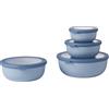 Mepal - Set di 4 ciotole Cirqula, piatte, di diverse misure, colore blu nordico