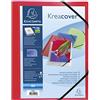 Exacompta Ref. 55185E Confezione da 5 cartelle Cartelle con alette elastiche, in polipropilene traslucido, personalizzabili, Kreacover, A4, Rosso