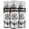 JENOLITE Directorust Vernice spray per barbecue e stufa - Argento - Resistente alle alte temperature Fino a 650°C - 3 x 400ml