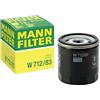 Mann Filter MANN-FILTER, W 712/83 Filtro olio | Per Autovetture, Massime prestazioni filtranti, Protezione motore, Guarnizione alta qualità, Qualità originale OE