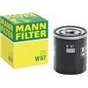 Mann Filter MANN-FILTER, W 67 Filtro olio | Per Autovetture, Massime prestazioni filtranti, Protezione motore, Guarnizione alta qualità, Qualità originale OE
