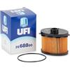 UFI Filters, Filtro Gasolio 26.688.00, Filtro Carburante per Ricambio, Adatto ad Auto e Furgoni, Applicabile su Diversi Modelli come Citroen Berlingo, Dispatch, Fiat Scudo, Peugeot, Toyota Corolla