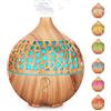 Bigqin Diffusore di Oli Essenziali (180 ml),Diffusore di Aromi Ultrasuoni Umidificatore,Diffusore Ambiente con Colori 7 Luce LED,per Yoga, Spa, Camera da Letto - Venatura del Legno Chiaro