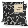 Generico Federe Cuscini per Divano 40x40cm - Federe Cuscini Decorativi con Cerniera a Scomparsa - Federa per Cuscino Arredo Divano Made In Italy - 2 Pezzi Nero
