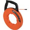 KLEIN TOOLS 56382 Fish Tape, Estrattore filo in fibra di vetro multi-scanalatura con punta in nylon, alloggiamento e manico ottimizzati, arancione/nero, 15 m