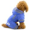 ZUNEA Small Dog Raincoat Felpa con cappuccio impermeabile con fodera in rete Cuccia Slicker Rainwear Doggie Piumino per animali/Giacca tuta Abbigliamento blu 2XL