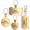 BKDZ in Acciaio Inox Pet ID Etichette, Etichette e del Cane Gatto Etichette Personalizzato. Anteriore e Posteriore Engraving.(S, Cerchio d'oro)