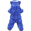 GUOCU Cappotto per Cani con Cappuccio Tinta Unita Giacca Impermeabile Antivento Quattro Gambe Caldo Cane Inverno Vestiti Spessi Piumino per Animali Domestici per Cani Piccola Taglia,Blu,XL