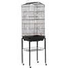 Yaheetech Gabbia Voliera per Uccelli Pappagalli Inseparabili in Ferro con Piedistallo Tetto Apribile 46 x 35 x 150,5 cm Nera