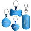 BKDZ in Acciaio Inox Pet ID Etichette, Etichette e del Cane Gatto Etichette Personalizzato. Anteriore e Posteriore Engraving.(S, Quadrato Blu)