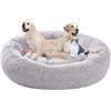 ping bu Letto per Cani Rotondo,Cuscino Gatti Letto Donut,Base Impermeabile Antiscivolo Lavabile cuccia per Cani e Gatti,cuccia cane morbida taglia grande,cucce per cani da interno (70cm,Grigio chiaro)