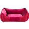 GUOCU Cuccia per Cani Sfoderabile Rettangolare Tessuto Impermeabile Lavabile Antiscivolo Letto per Cani Facile Da Pulire Tinta Unita Morbida Comodo Traspirante Cuccia Cuscino Cane,Rosso,50×40×16cm