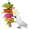 Keersi Giocattolo da masticare per pappagallo grigio africano e cacatua, in luffa naturale e paglia intrecciata