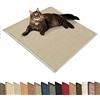 casa pura Tappeto Tiragraffi Gatti - Tappetino Gioco Gatto 100% in Fibra Naturale Sisal, Protezione AntiGraffio in Vari Colori e Misure - Crema, 100x100cm