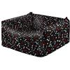 PATAM Cuccia per Cani e Gatti, Sfoderabile, Lavabile, con Cuscino Interno e Fondo Antiscivolo Small 54 x 54 x 23 cm Bones
