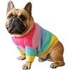 Khemn Bulldog, maglione lavorato a maglia arcobaleno, maglione per cani, carino abbigliamento per cani per Bulldog francese/Bulldog inglese/Bull Terrier/Pug (XL)