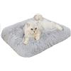 Waigg Kii Letto per cani e gatti, lettino per cani e gatti, materasso ortopedico, sfoderabile, lavabile, antisetola per cani di taglia grande, media e piccola e piccola (100 x 70 x 10 cm, grigio)