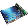 U-M Blu Mare Fresco Sfondo Acquario Oceano Paesaggio Poster Pesce Serbatoio Sfondo Doppio Faccia Carta