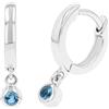 s.Oliver Creoles 925 Gioielli all'orecchio per bambine in Argento sterling, con zirconi sintetici, 1,7 cm, Argento, Viene fornito in scatola regalo per gioielli