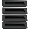 BOZONLI Maniglia Porta Scorrevole 4 Pezzi Maniglia Porta Incasso Maniglie Porte Interne in Lega di Alluminio Nero Rettangolo Maniglie per Porte Scorrevoli (140 * 42mm)