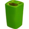MSV 140925 Haiti Porta spazzolini da Denti in Ceramica, Colore: Verde, 380C, Dimensioni 6,5 x 6,5 x 10,5 cm
