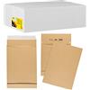 Idena 10250 - Busta pieghevole autoadesiva senza finestra, DIN C4, 130 g/m², fondo di 4 cm, 100 pezzi, 229 x 324 mm, marrone scuro