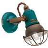 Ferroluce APPLIQUE 1 LUCE CON GABBIA LOFT VINTAGE VERDE C1675/1VIV