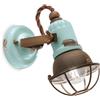 Ferroluce APPLIQUE 1 LUCE CON GABBIA LOFT VINTAGE AZZURRO C1675/1VIA