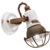 Ferroluce APPLIQUE 1 LUCE CON GABBIA LOFT VINTAGE BIANCO C1675/1VIB