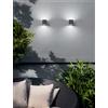 Perenz Illumina Applique alluminio colore antracite opaco Totem IP54 biemissione 2 luci attacco GX53