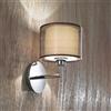 Perenz Illumina Sirco Hotel Applique in metallo cromo lucido doppi paralumi bianco marrone attacco E27