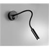 Perenz Illumina Applique flex in metallo colore nero opaco Minispy LED 3W 4000K CRI?80 220-240V 50/60Hz 250Lm Interruttore on/off sulla base