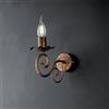 BeLight Applique in ferro laccato nero con decorazione rame antico 1 luce