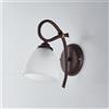 BeLight Applique in ferro laccato nero con decorazione effetto ruggine e rifiniture oro antico con diffusore in vetro diametro 13 alabastro bianco 1 luce