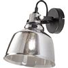 Perenz Illumina Applique Vintage 1 luce in metallo nero e vetro fumè attacco E27