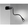 Perenz Illumina Lampada da tavolo in plastica nera Clip snake orientabile con pinza per fissaggio LED 4,5W 3000K CRI?80 220-240V 50/60Hz 220Lm dimmerabile