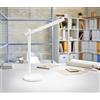 Perenz Illumina Lampada da tavolo in alluminio bianco Ruler regolabile a 180° Interruttore touch on/off, CCT e dimmer sulla base LED 7W CCT 3000K 4500K 6500K 550Lm