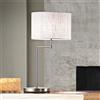 Perenz Illumina Lampada da tavolo cromo paralume in tessuto juta Round hotel Interruttore on/off sul cavo 1 luce attacco E27