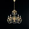 BeLight Lampadario in ferro laccato avorio con decorazione effetto decapè e rifiniture oro antico con strass in cristallo 5 luci