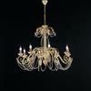 BeLight Lampadario in ferro laccato avorio con decorazione effetto decapè e rifiniture oro antico con strass in cristallo 8 luci