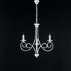 BeLight Lampadario in ferro laccato bianco con decorazione effetto shabby chic 3 luci
