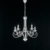 BeLight Lampadario in ferro laccato bianco con decorazione effetto shabby chic 5 luci