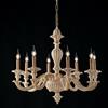 Bonetti Illumina Lampadario in legno avorio e foglia oro 8 luci Leonardo