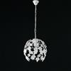 BeLight Lampadario in ferro laccato bianco con decorazione effetto shabby chic e strass in cristallo 1 luce