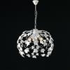 BeLight Lampadario in ferro laccato bianco con decorazione shabby chic e strass in cristallo 3 luci