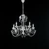 BeLight Lampadario in ferro laccato bianco con decorazione effetto shabby chic e strass in cristallo 5 luci