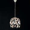 BeLight Lampadario in ferro laccato avorio con decorazione oro antico e strass in cristallo 1 luce